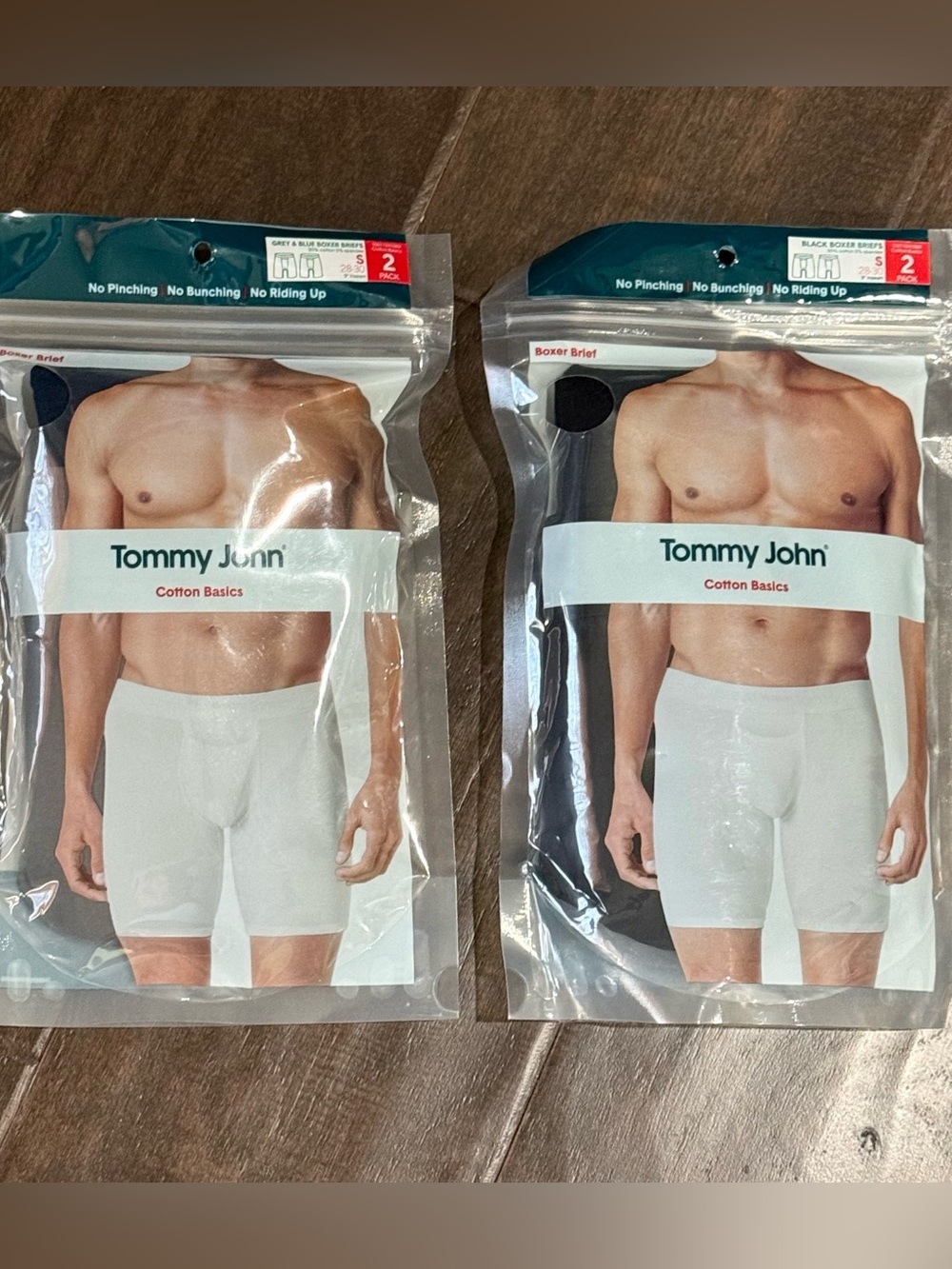 NIB Tommy John Cotton Basics Men's 9” Boxer Briefs - Grey, Blue, and Black (x2)